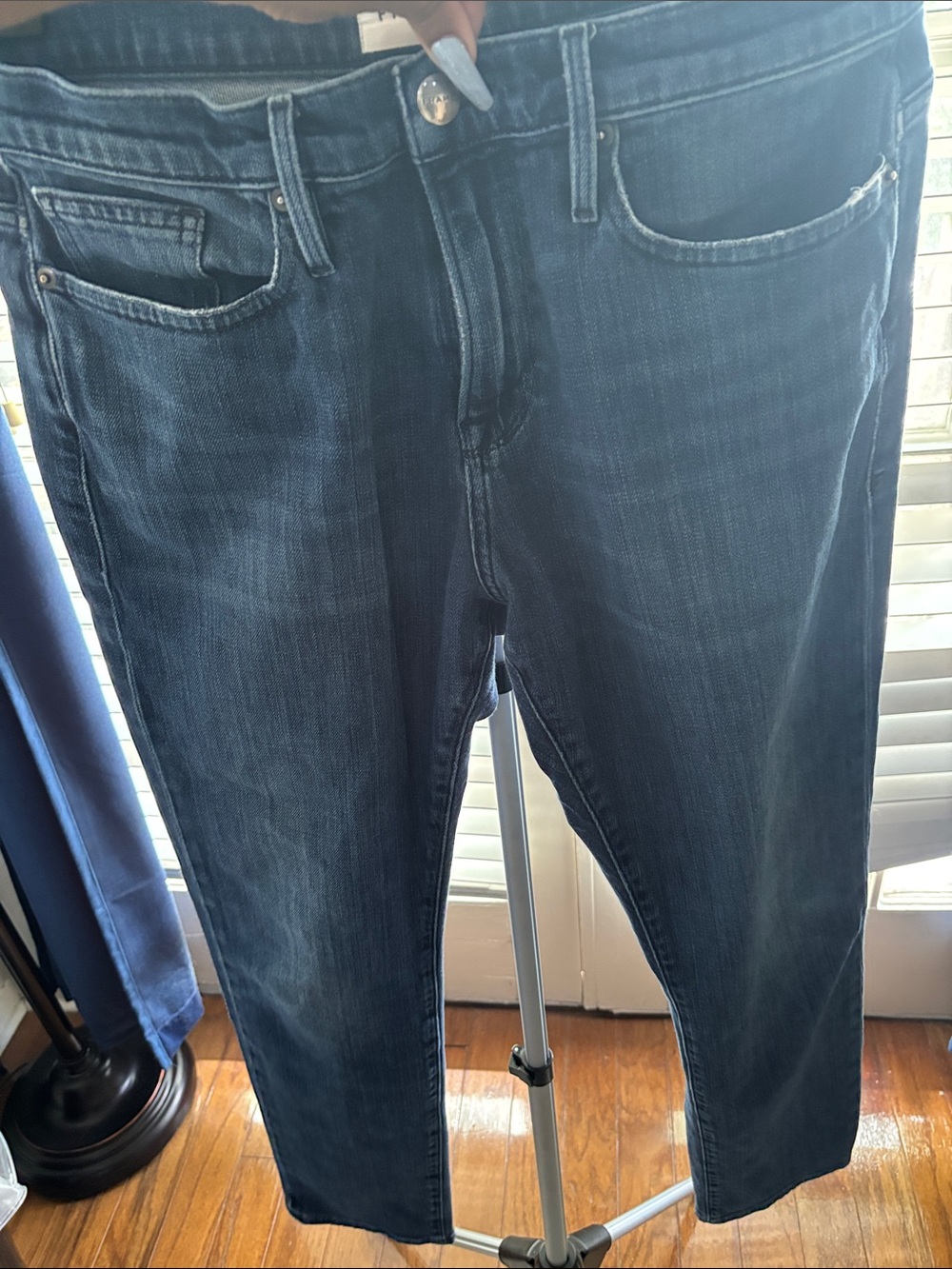 Frame Denim Men's L’Homme Slim Jeans in Dark Blue Wash